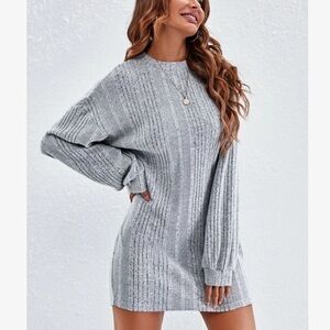 Heather Gray Drop Shoulder Dress - NO BELT